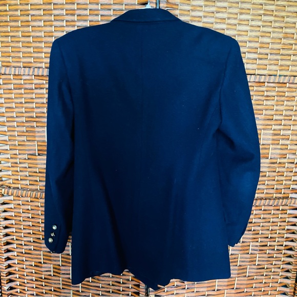 Vintage Bloomingdales by Augustus Navy Blue Wool Blend Oversized Blazer - Picture 5 of 7